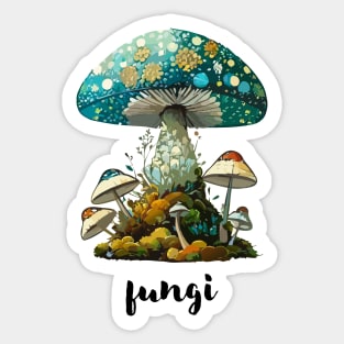 Fungi Mushrooms and  Moss Sticker